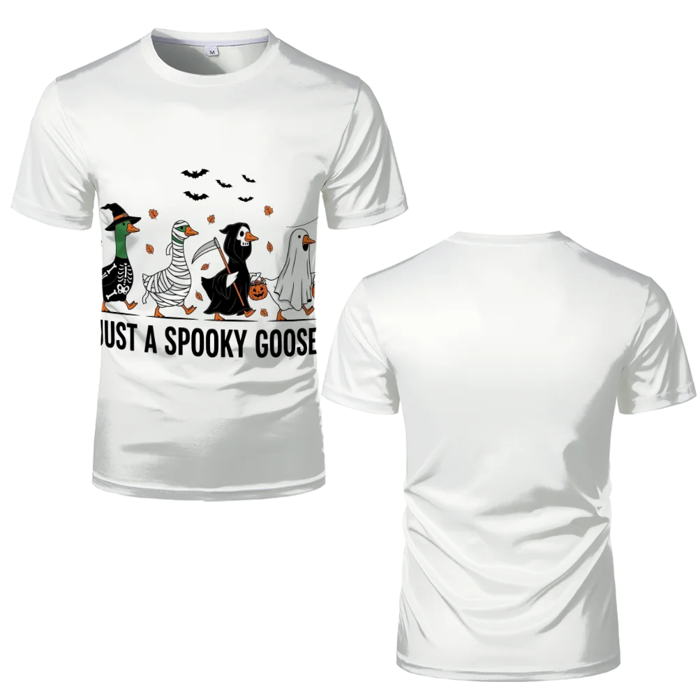 Camiseta de manga corta con estampado de castillo de calabaza, divertida, para fiesta de Halloween, informal, moderna, de secado rápido, transpirable, unisex.