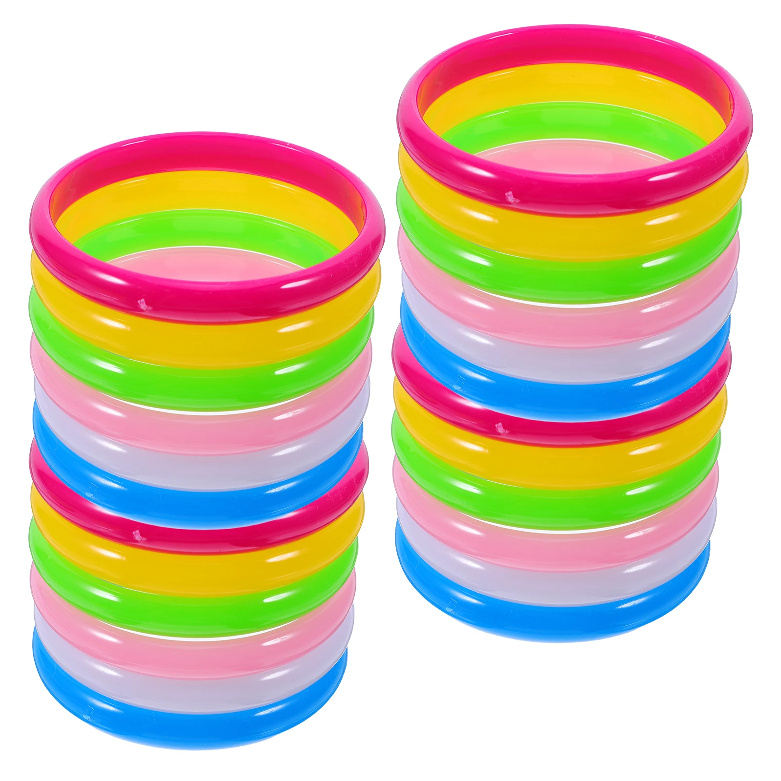 

48pcs Candy Color Plastic Bangles Bracelets for Girls Kids Women Christmas Party Favor Gift Chunky Accessories