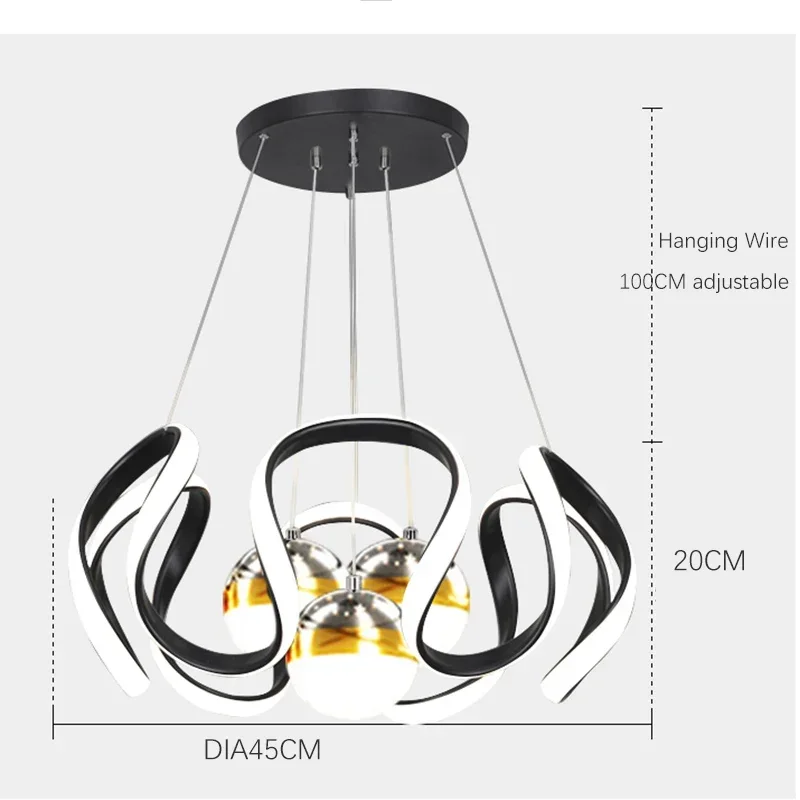 Dining Room Chandelier with Remote Control, Modern LED Ceiling Chandeliers with Star Sky Design