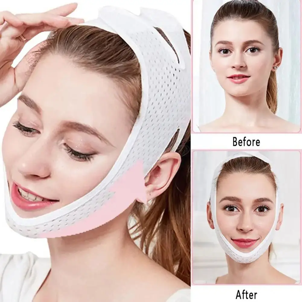 Slimming Face V-Fit Lift Up Belt Thin Neck Mask Sleeping Chin Care Shaper Belt Reduce Double Bandage Skin Face Face-Lift D9B4