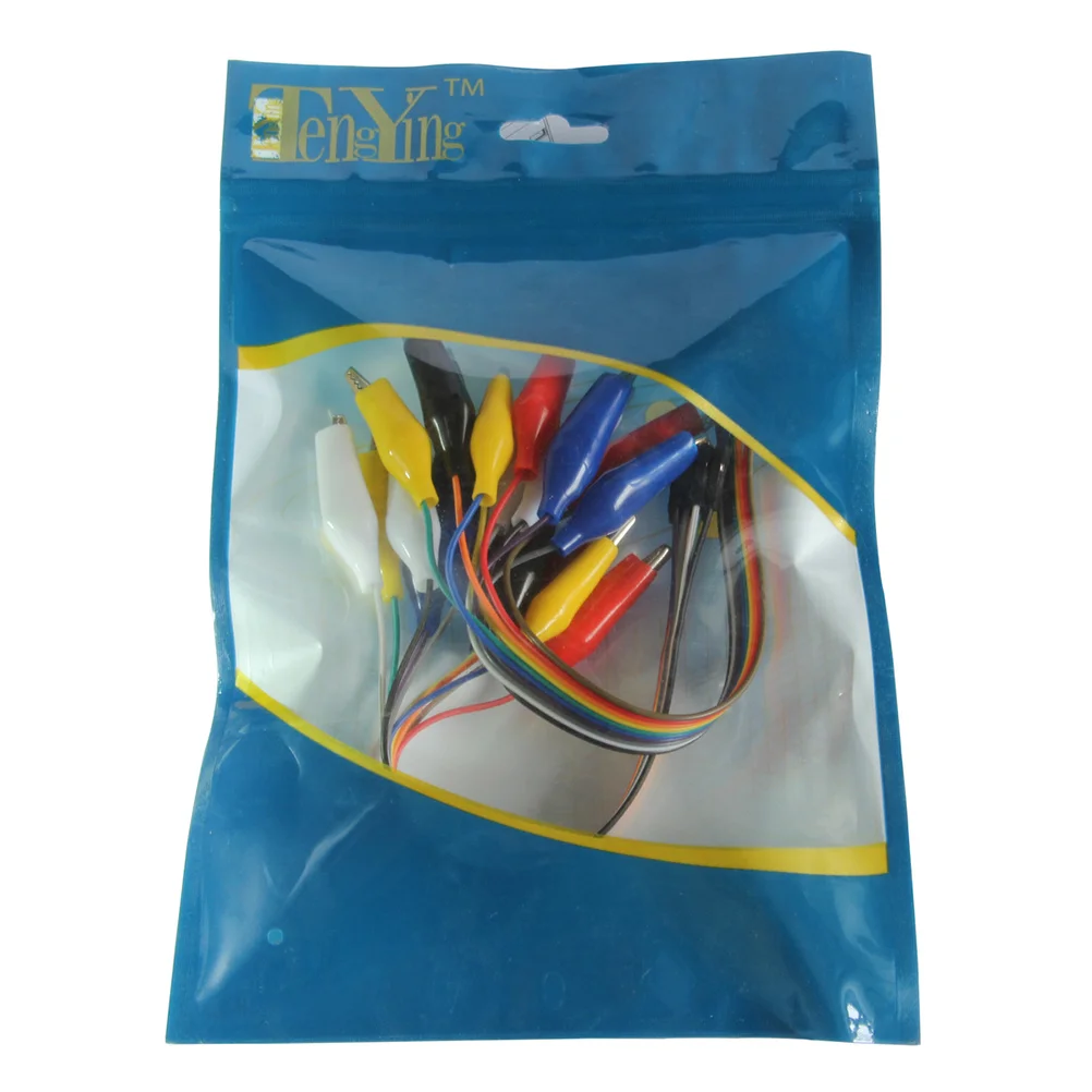 

20Cm Alligator Clip Jumper Breadboard Wire To Clip 24Mm Pure Copper Cable Breadboard Wire Male Female 10Pin 0.1\