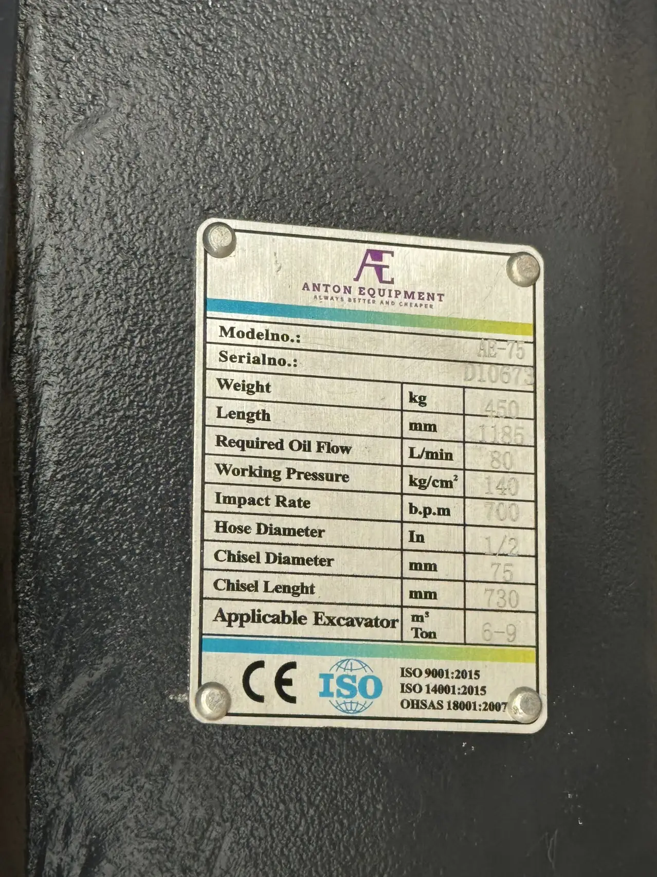 China Factory Oem Accepted Excavator Parts Construction Machines Hydraulic Side Type Breaker