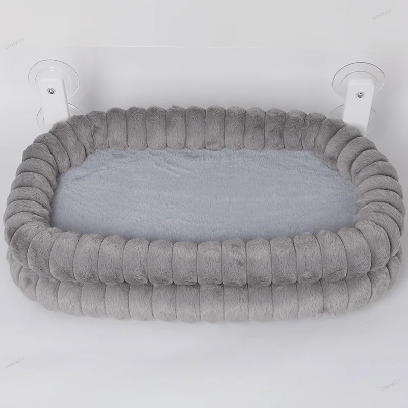 Strong Suction Cups Cat Window Hammock Winter Warm Soft Double-Sided Plush Non-Slip Hanging Cat Sleeping Pad Indoor Pet Supplies
