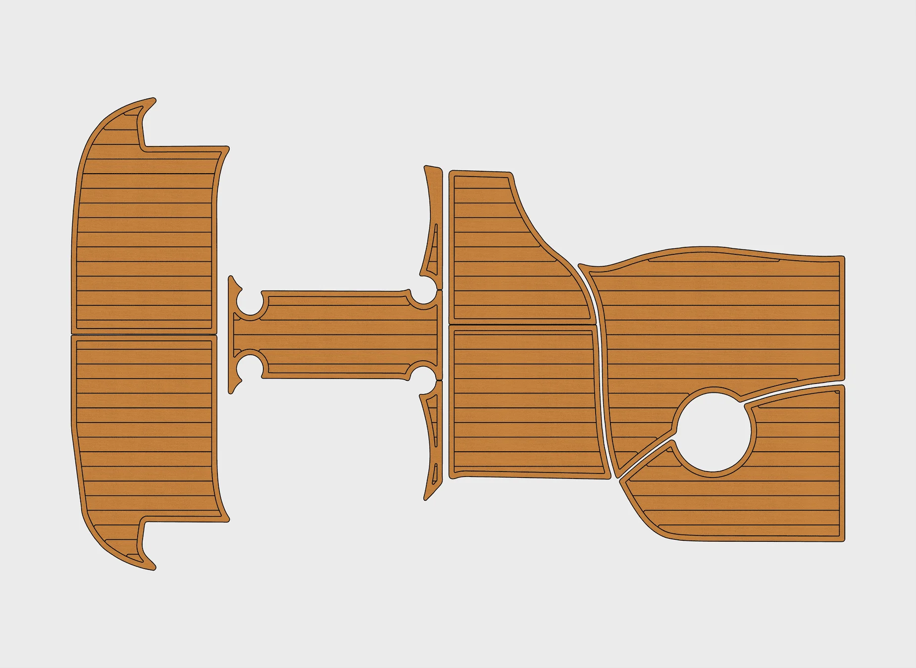 Anti-Skid EVA Faux Teak Self-Adhesive 6mm Boat Decking Pad for 2007-2009 Maxum 2700 SE Yacht Cockpit Durable Marine Floor