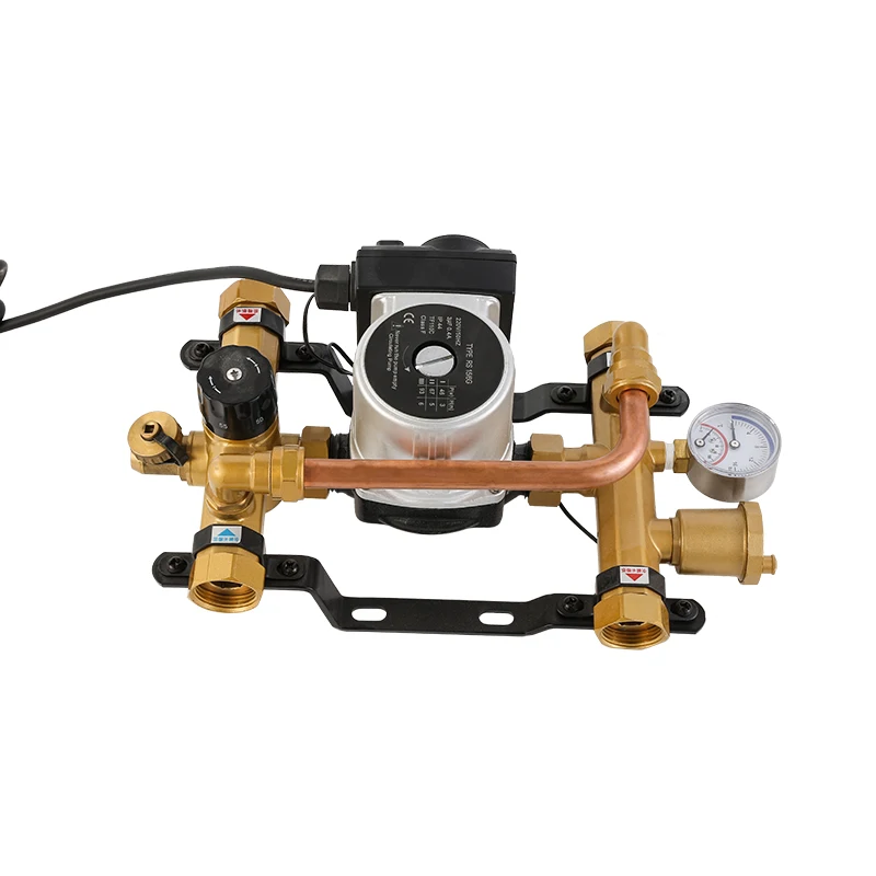 ATV&UTVHUIBO HB-16301 Auto Brass Water Mixer Set 220V Circulation Pump Hydronic Floor Heating System Apartments Modern High Effi