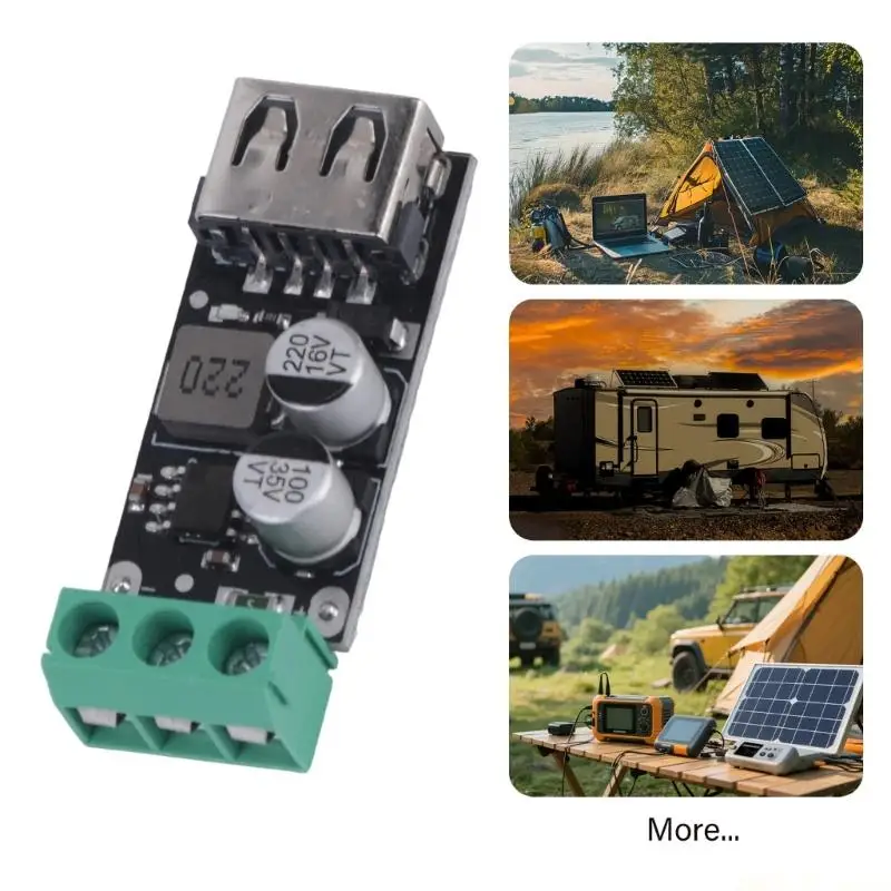 M5TD Wire Input USB Charging Module with USB-A Port, 18W Board Output, and Small Size for DIY Electronics, Repair Install Work