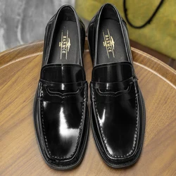 Hanmce Luxury Loafers Summer Men Genuine Leather Slip-On Shoes Men Dress Shoes 566-A8