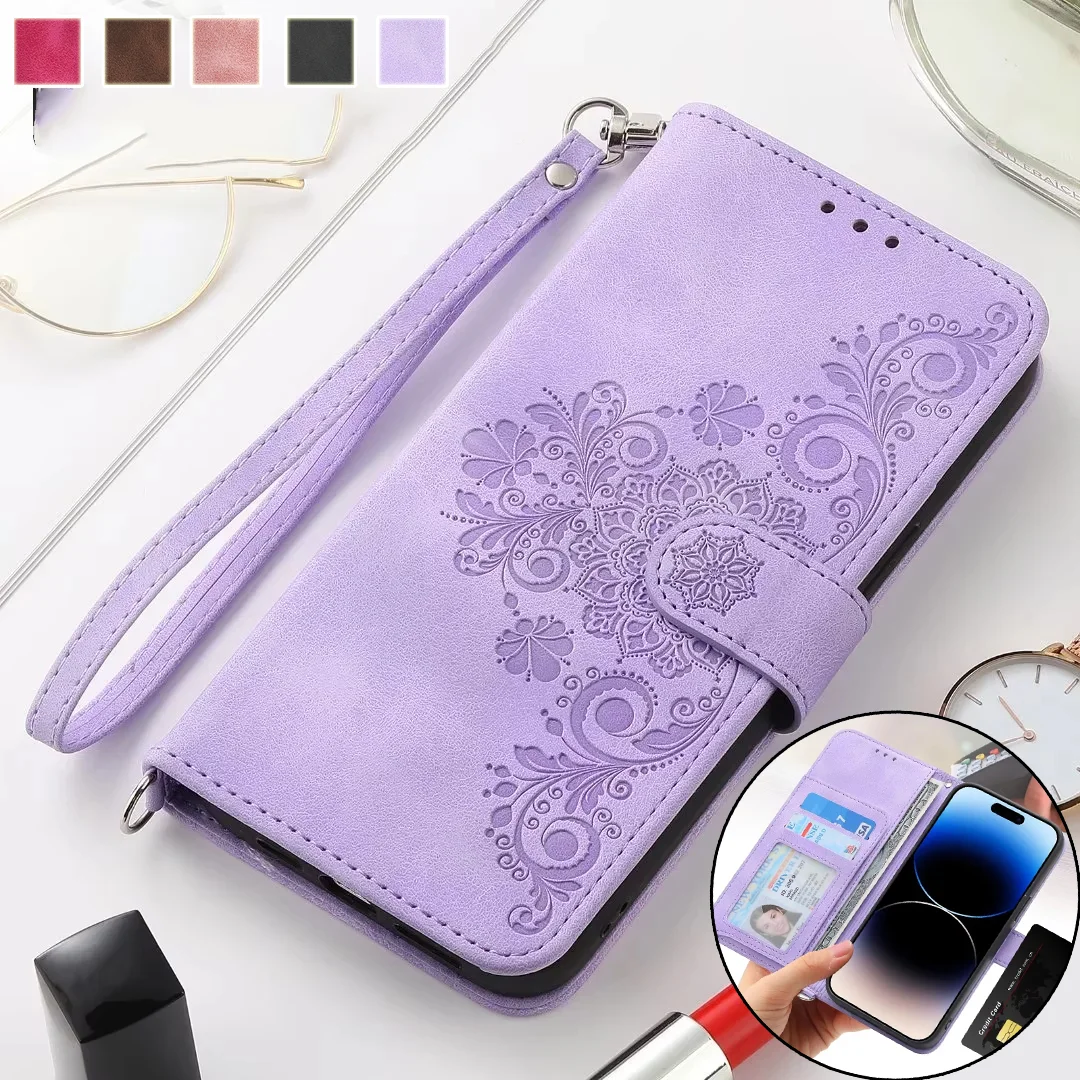 Flip Multi Leather Case for iPhone 16 15 14 13 12 11 Pro Max XR X XS Max 7 8 Plus SE Mini Lanyard Wallet Card Phone Cover