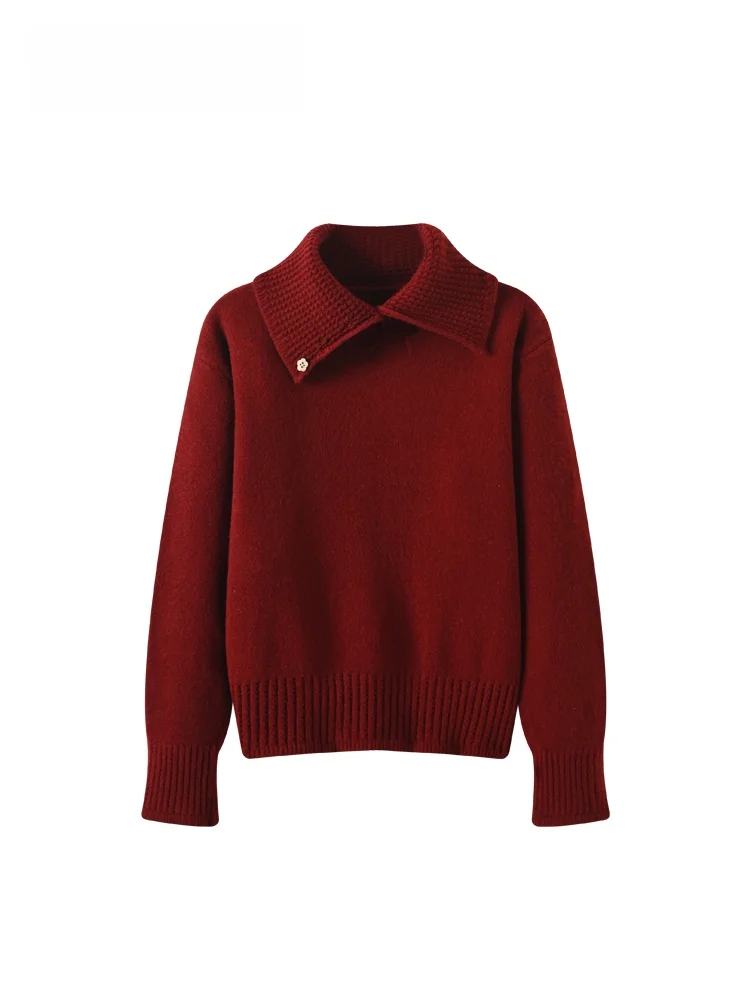 

Faionable Large Size Women's Knitwear Ne Long Sve Sweater Autumn Winter Casual Sle Polyester Fiber Slimming Tre...