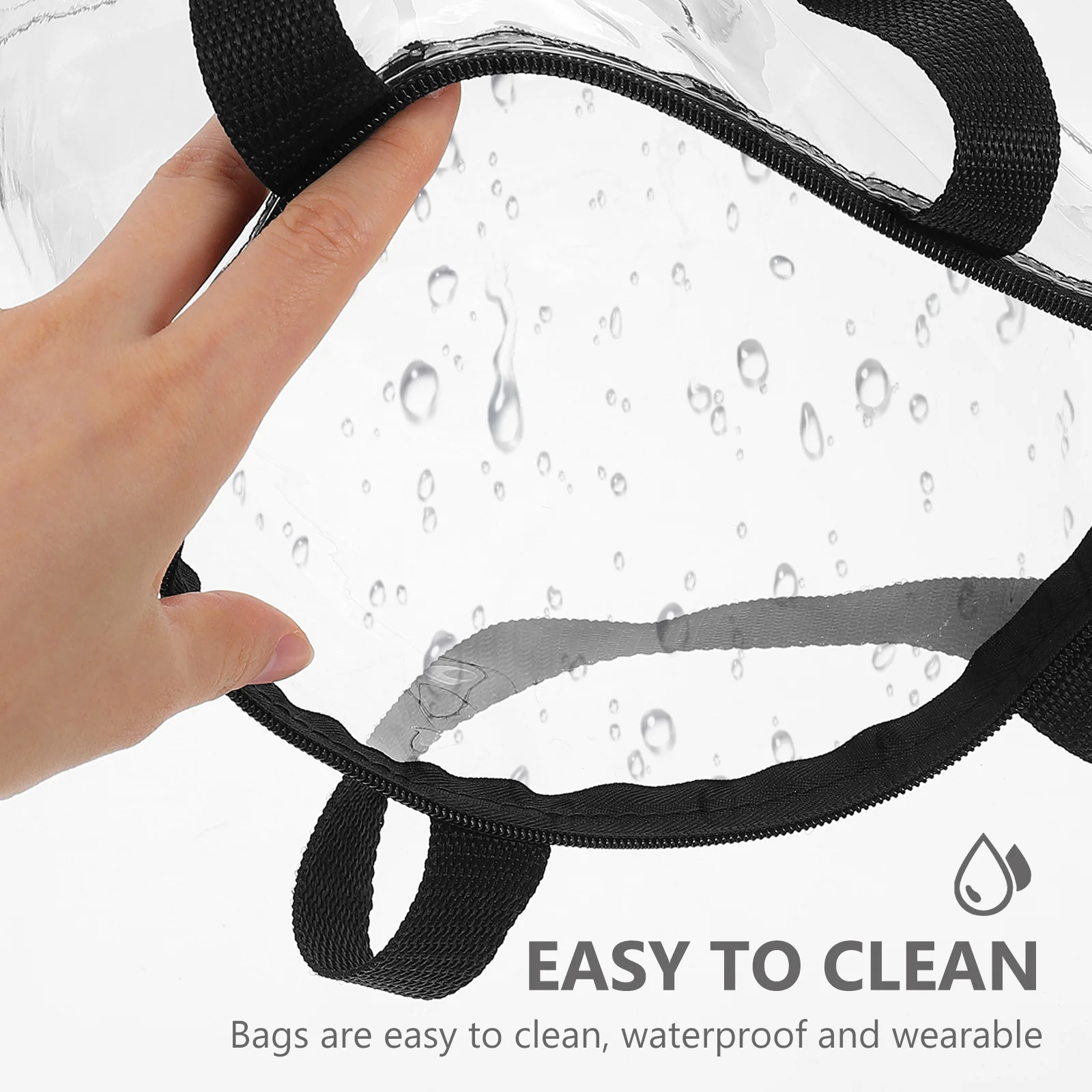 

PVC Transparent Waterproof Toiletry Bag Zipper Handheld Pouch Travel Makeup Organizer Storage Multipurpose