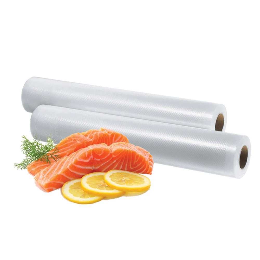 Bolsas de envasado al vacío para el hogar, bolsas de almacenamiento texturizadas para sellador al vacío, máquina de envasado de alimentos de varios tamaños, 3R/lote