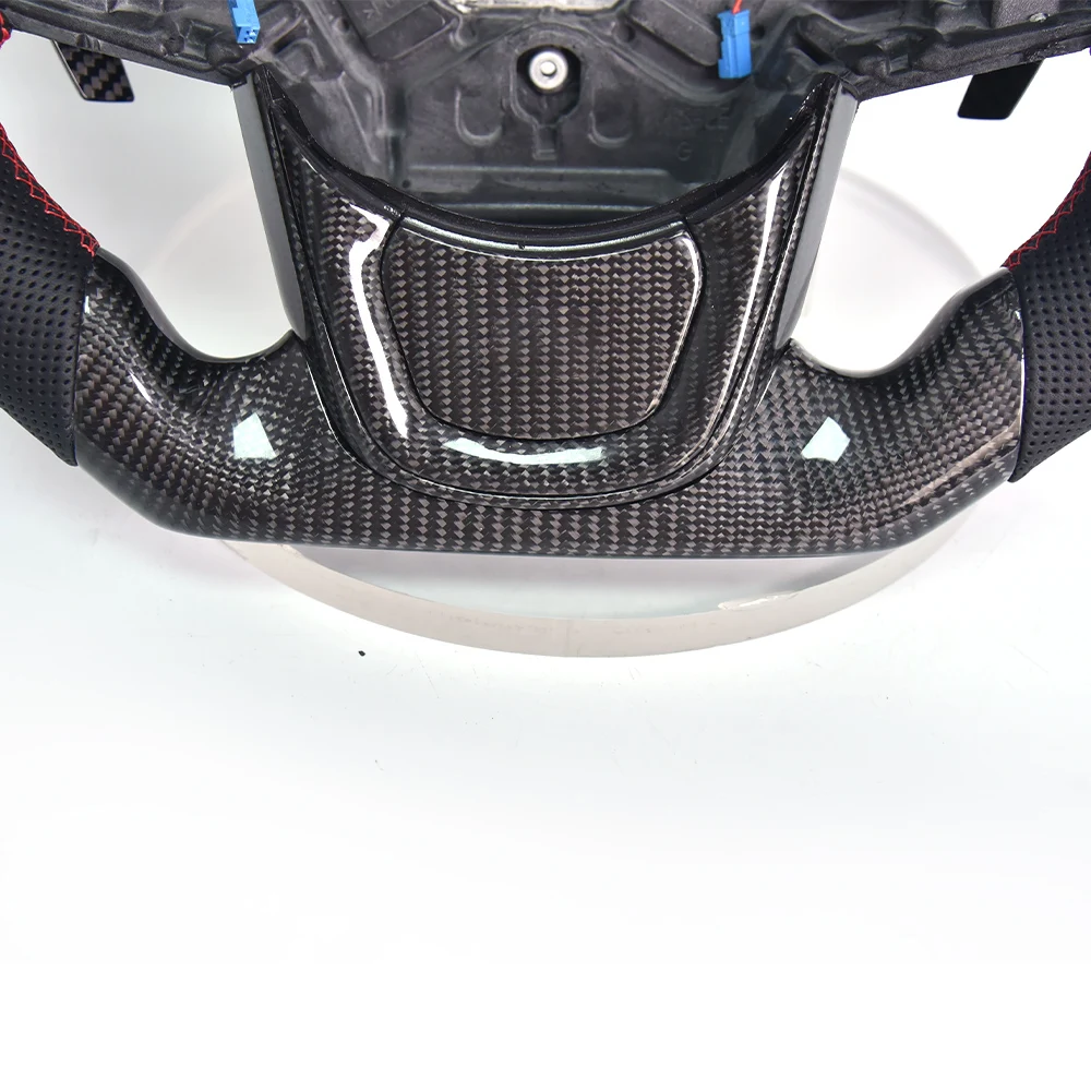 For Toyota 2024 Supra Model Modification, Forged Carbon Fiber Steering Wheel Assembly, Suede Perforated Leather, Customized