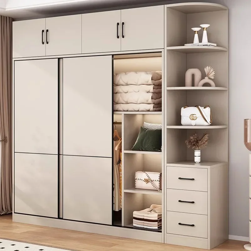 

Drawer Hotel Wardrobe Children Clothes Girls Wooden Bedroom Wardrobe Storage Sliding Doors Placard De Vetement Home Furniture
