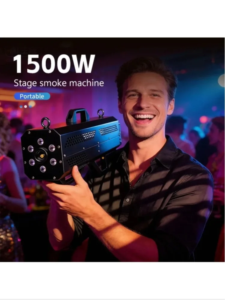 1500W RGB LED Jet FX Rauchkanone Tragbare Luftsäulen-Nebelsprühmaschine DMX512 für DJ Disco Hochzeit Party Bühne Live-Events