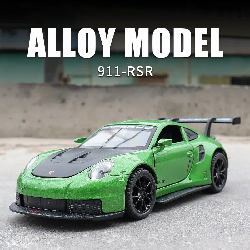 

1:32 Porsches 911 RSR Le Mans Alloy Racing Car Model Diecast Metal Toy Sports Car Model High Simulation Collection Kids Toy Gift