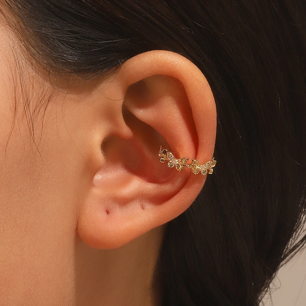 

1 Pair Earrings Zinc Alloy Gold Silver Color Butterfly Women's Earrings Retro Style Earrings Earrings For Women Drop Shipping