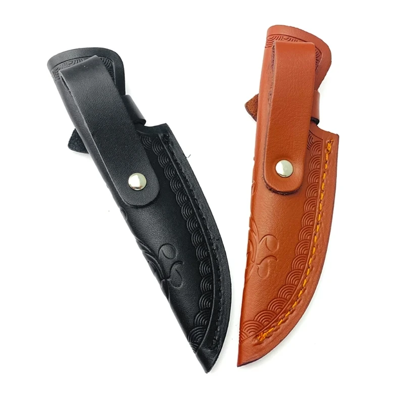 M6CF Embossed Leathers Sheath Knife Pocket Folding Knife Sheath Carriers Holsters