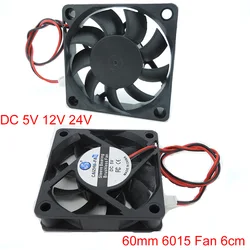 DC 5V 12V 24V 60mm 6015 Fan 6cm Cooling Cooler Computer PC CPU Case Fan Power Supply Fan XA7.54 2Pin for Reprap 3D Printer W1