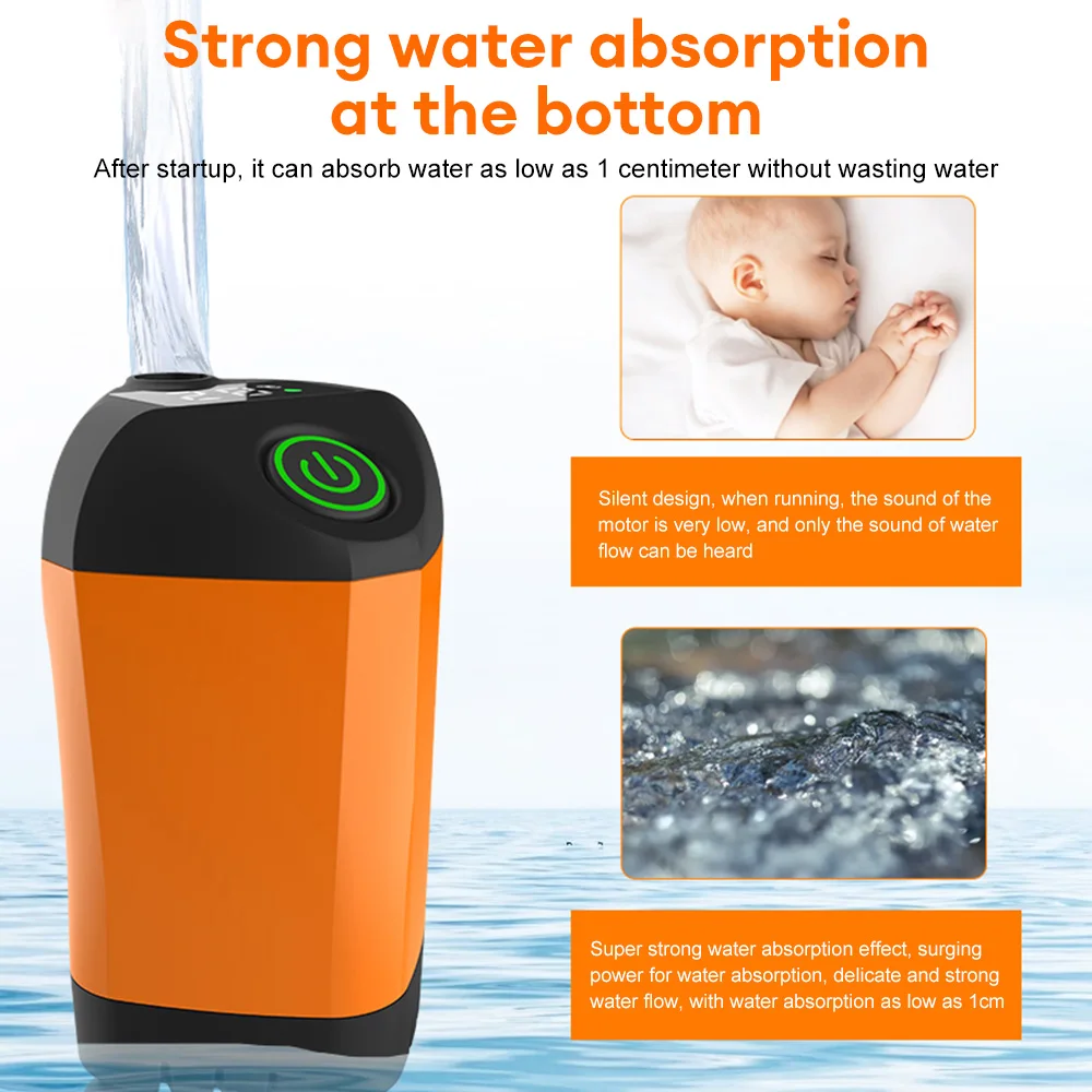 Portable Camping Shower Rechargeable Shower Pump with Digital Display for Hiking Beach Swimming Traveling Car Washing Pet Shower