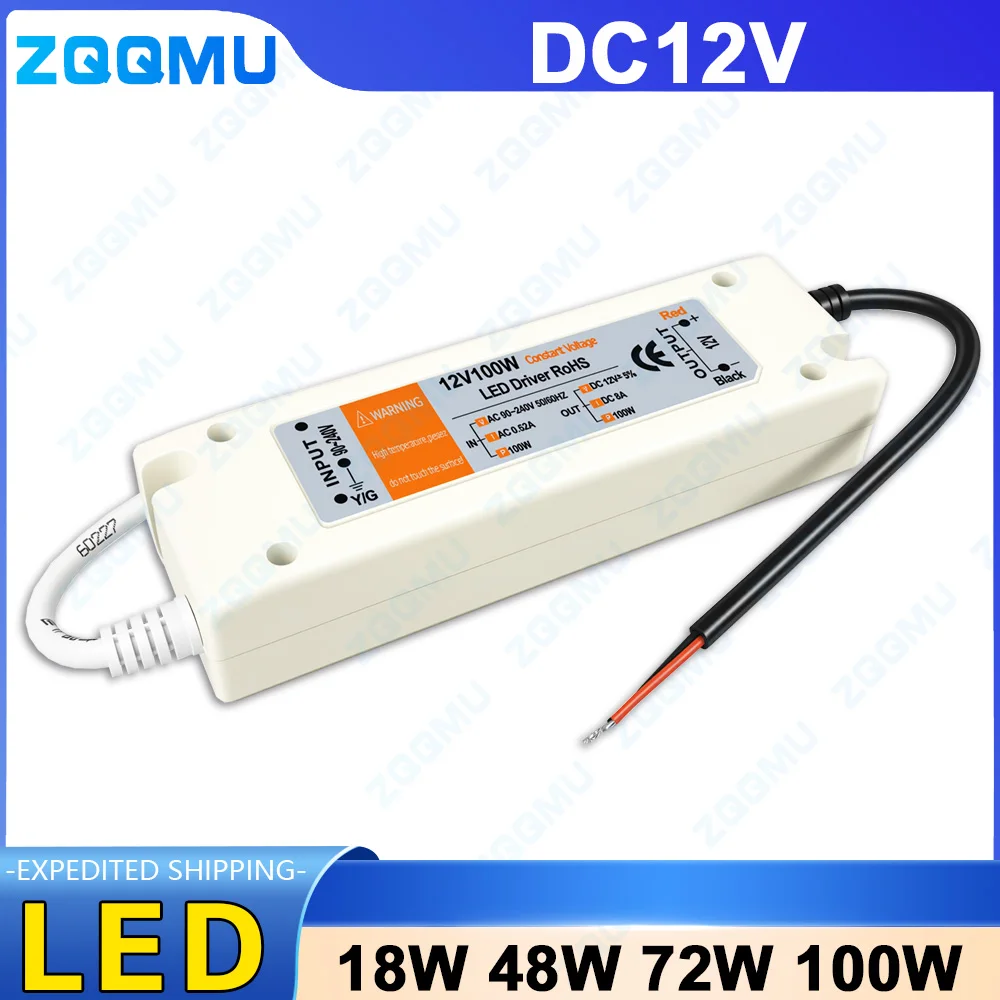 18W 28W 48W 72W 100W DC12V LED Drivers With Adapters Lighting Transformers And Switches For LED Light Strips Power Supply