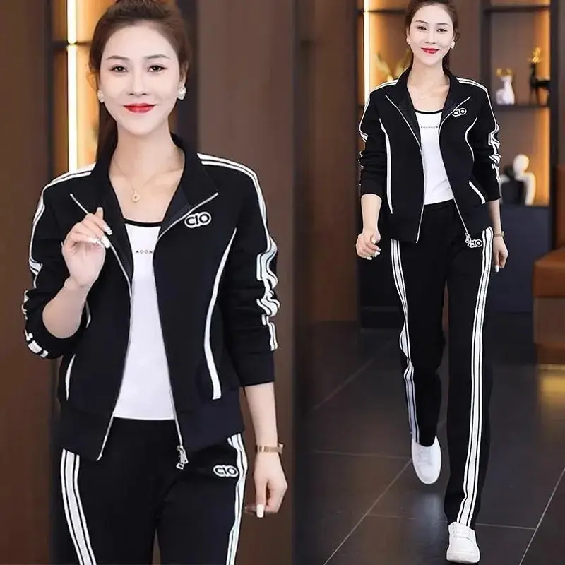 Fashionable Casual Sportswear Set for Women's 2024 Spring and Autumn New Western-style Age Reducing Running Suit Two-piece Set