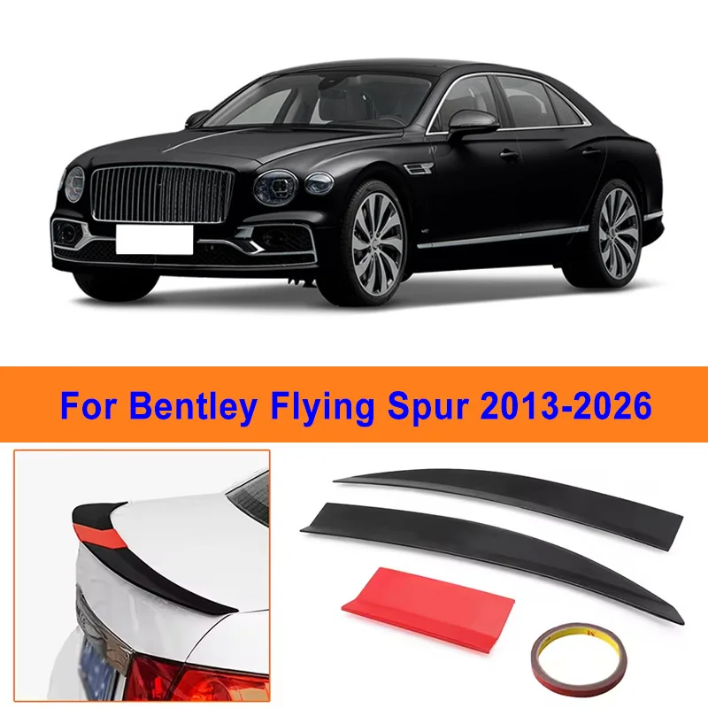 

For Bentley Flying Spur 2013-2026 3-Section ABS Rear Trunk Spoiler 115-125cm Adjustable Sports Decor Top Wing Car Exterior Parts