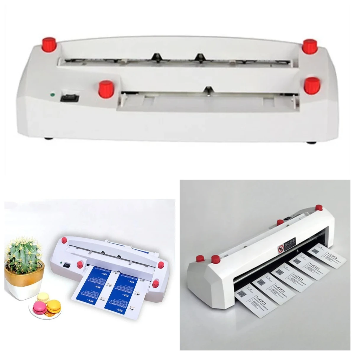 Heavy-Duty Electric Paper Cutter A4 Input Fine Tuning Card Slitter for 90x54mm Standard Business Card Making
