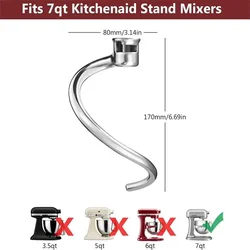 For Kitchenaid 7 quart mixer auxiliary attachment parts accessories stand mixer dough hook