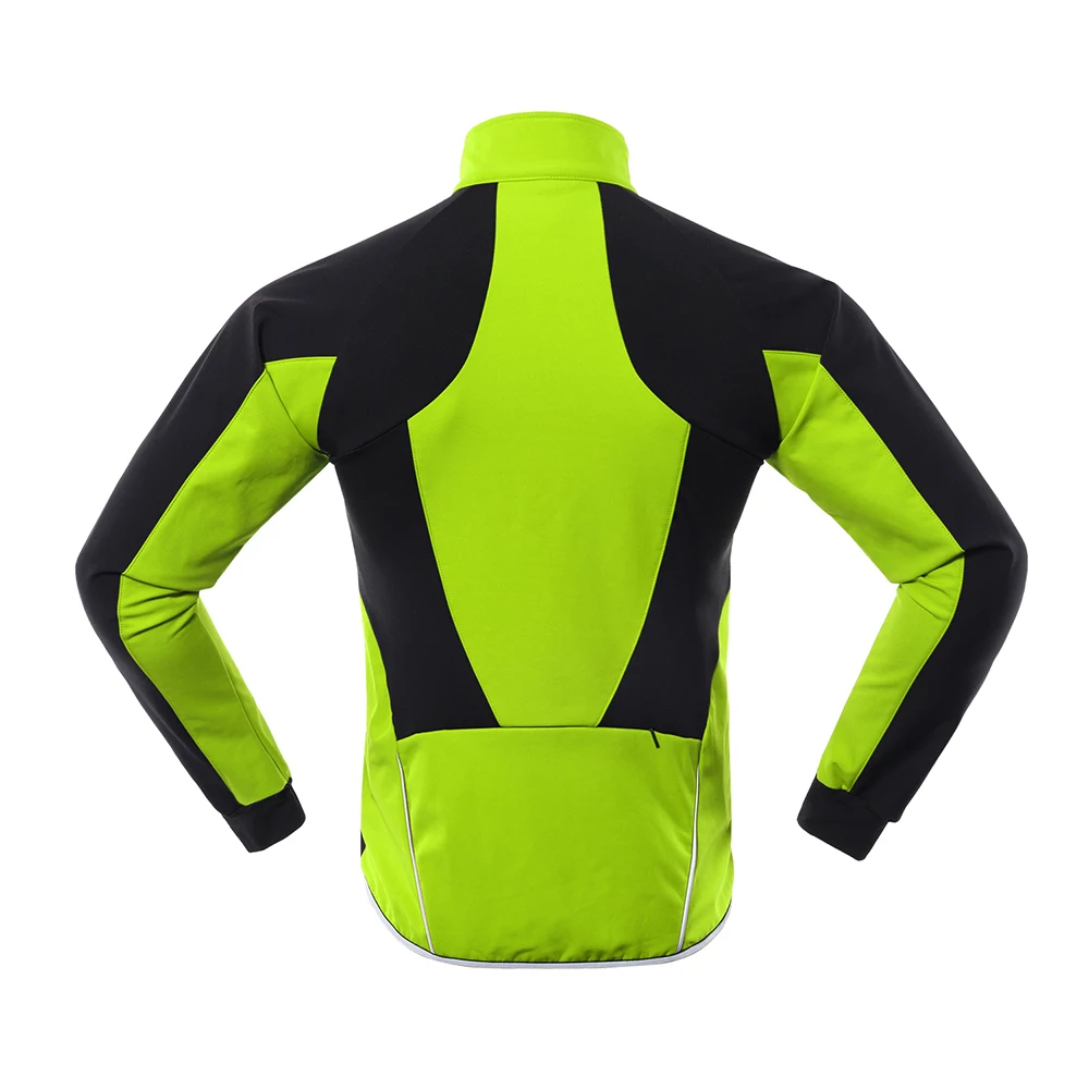 ARSUXEO Men\'s Winter Warm Cycling Jacket Windproof Thermal Fleece Breathable Waterproof Reflective Breathable MTB Clothing 20B