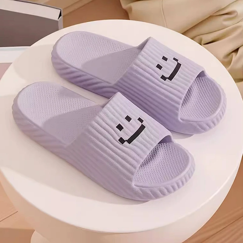 

Simple Cute Thick Bottom Home Slippers Women 2026 Anti Slip Bathroom Shower Slides Woman Lightweight Soft Sole Summer Slippers