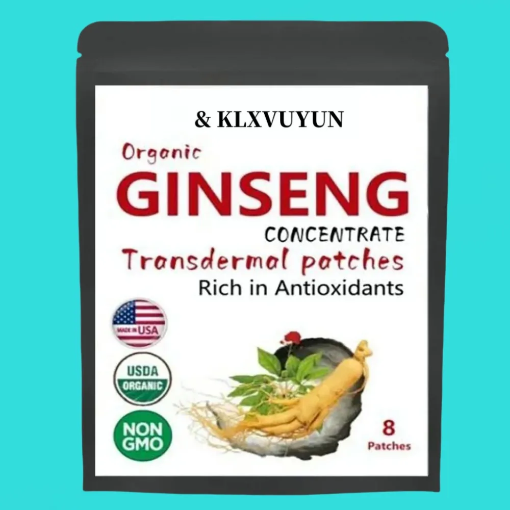 Men's And Women's Korean Red Panax Ginseng With Ginkgo Biloba, 8 Transdermal Patches. High Ginsenosides