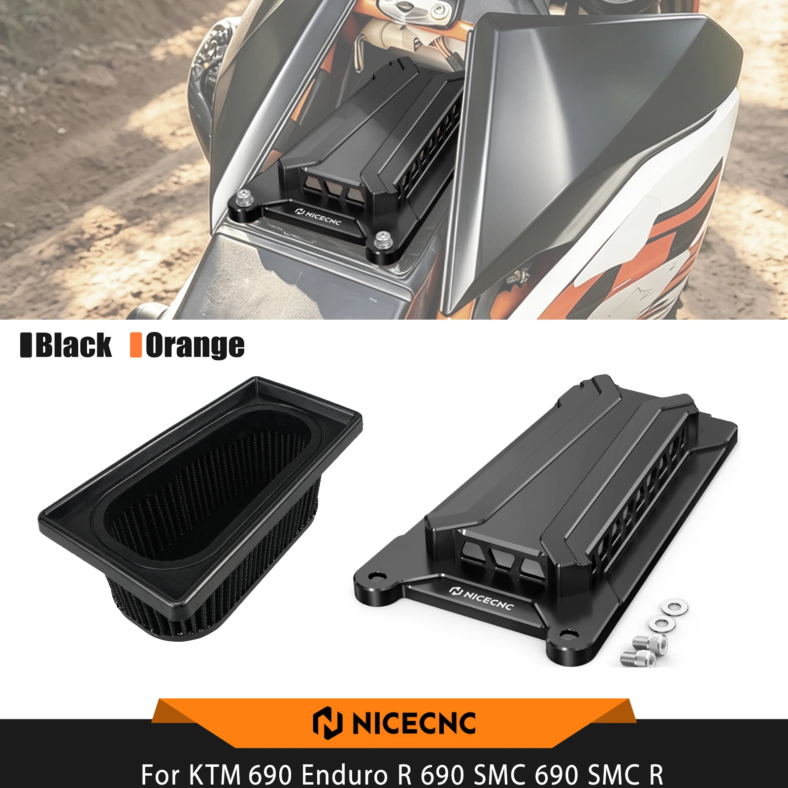 

For KTM 690 Enduro R 690 SMC /SMCR High Flow Air Filter Air Box Top Cover For Husqvarna 701 Enduro /Supermoto GasGas 700 SM/ES