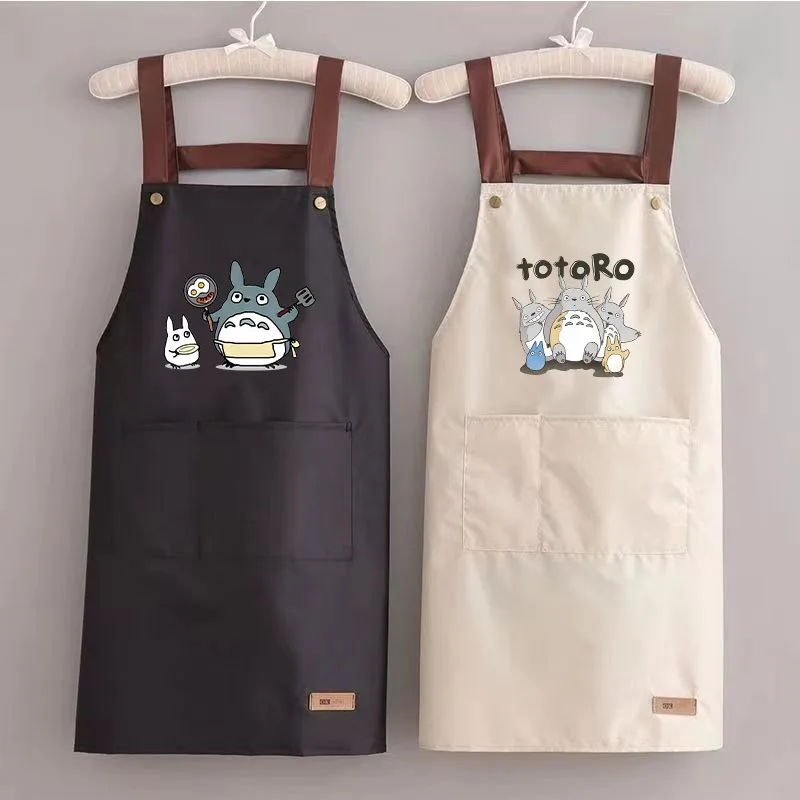 Tablier unisexe Totoro à motif de personnage de dessin animé, imperméable et résistant à l'huile, pour la cuisine, ustensiles propres, cadeau de fête