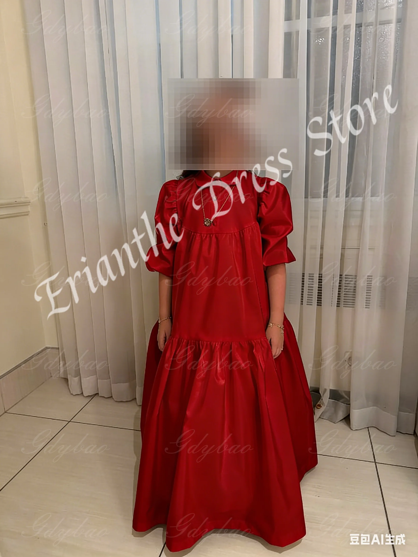 Robe à fleurs bouffante bleu Royal pour filles, pour mariage, demi-manches, taille haute, robe de bal pour fête d'anniversaire de première Communion, personnalisée