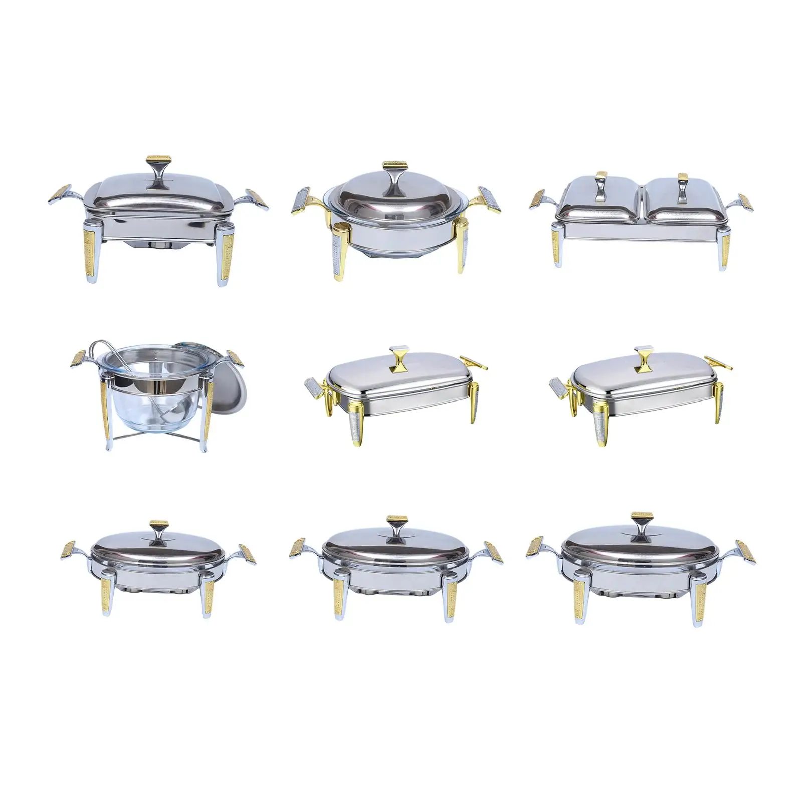 

Chafing Dish Catering Food Warmer with Lid and Handles for Event Banquet