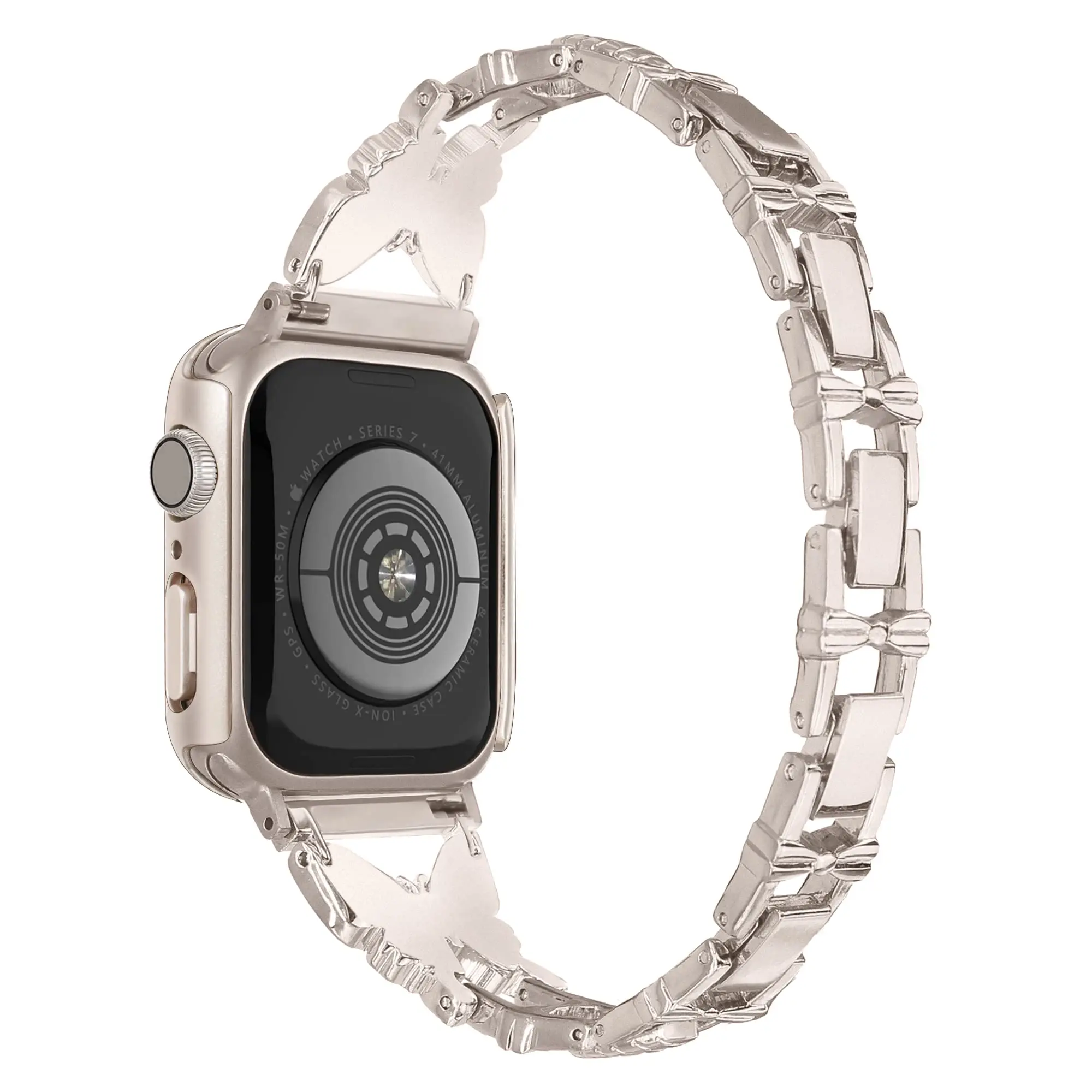 Diamond Butterfly for Apple Watch band 40mm 44mm 41mm 49mm 45mm 38mm Metal Bracelet iWatch series se 6 3 4 5 Ultra 2 8 9 strap