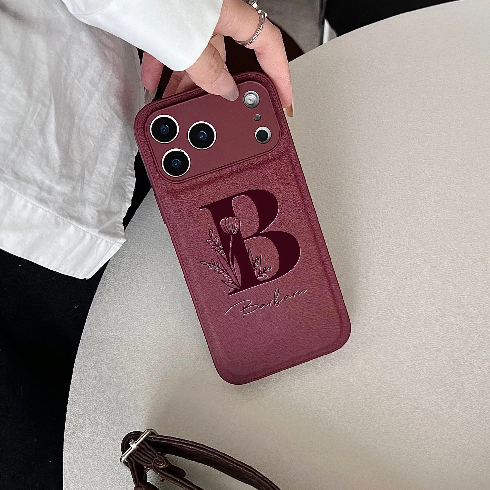Personalisierte Handyhülle mit individuellem Großbuchstaben und Blumendesign für iPhone 18 17 16 15 14 13 Pro Max Plus Air