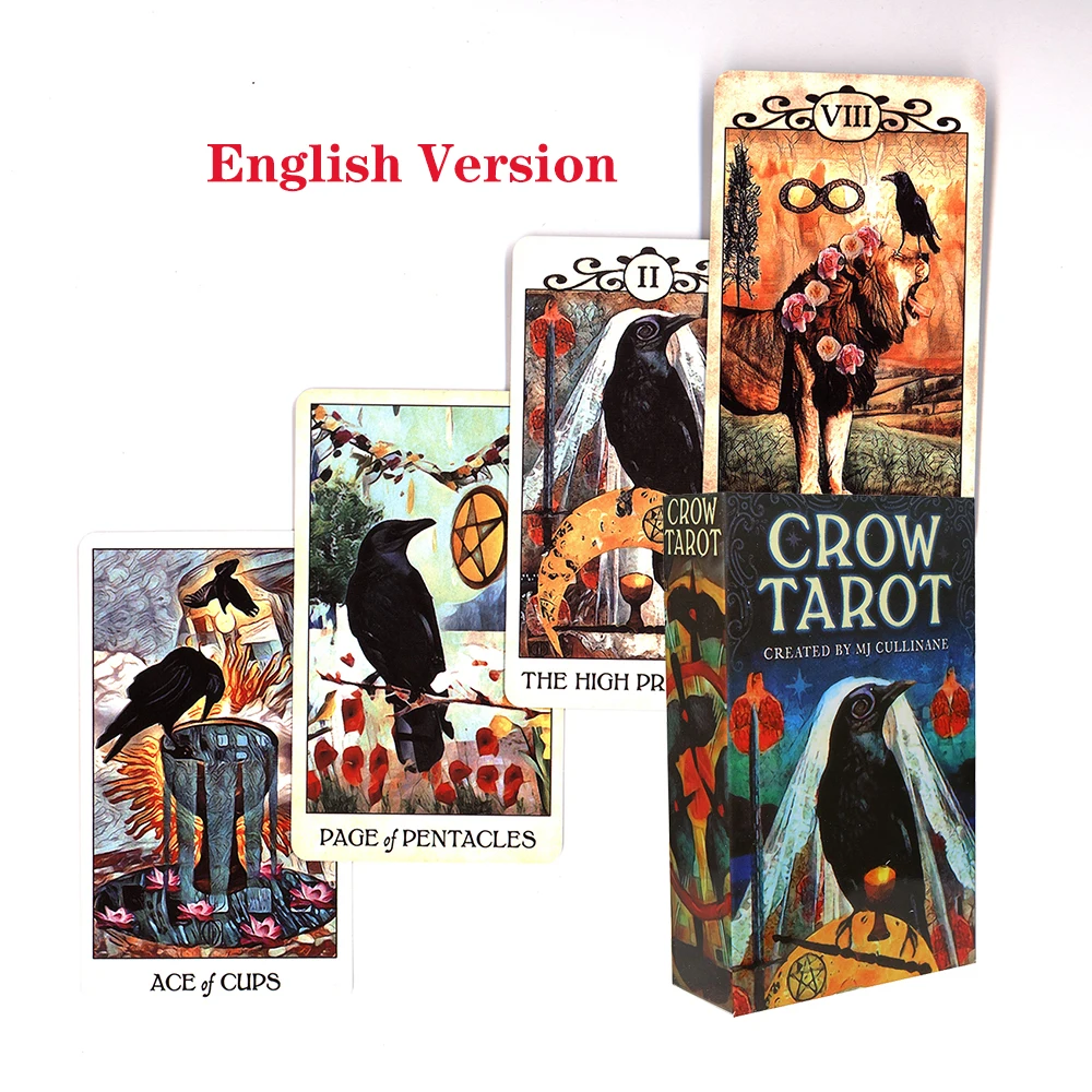 Black Crow Tarot Card Deck Past Life Oracle Cards For Beginners With Guidebook Everything Is Illuminated With Bag
