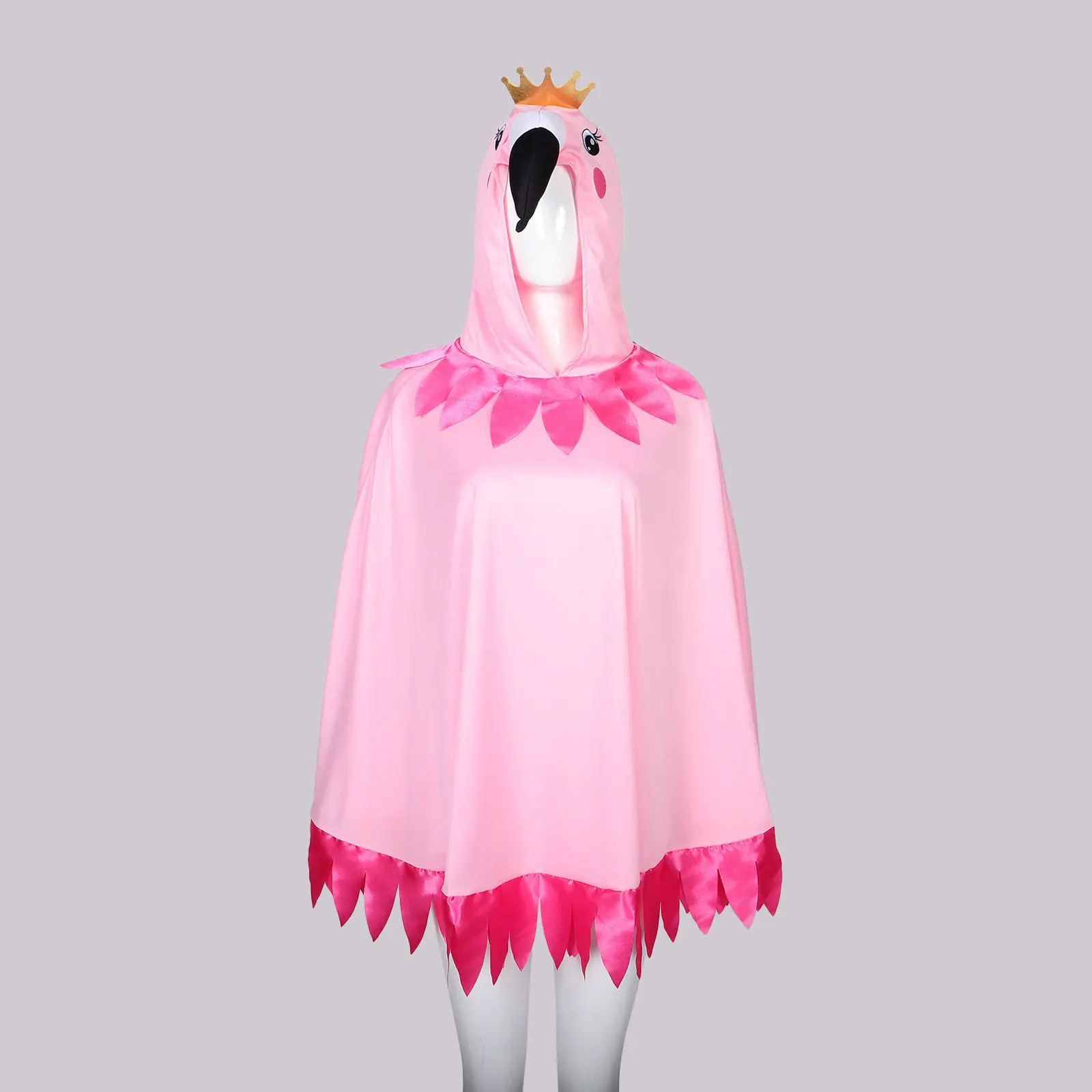 

Flamingo Costume Hooded Cape Unisex Animal Cosplay Outfit For Halloween Easter Party Festival Lightweight Durable Cartoon