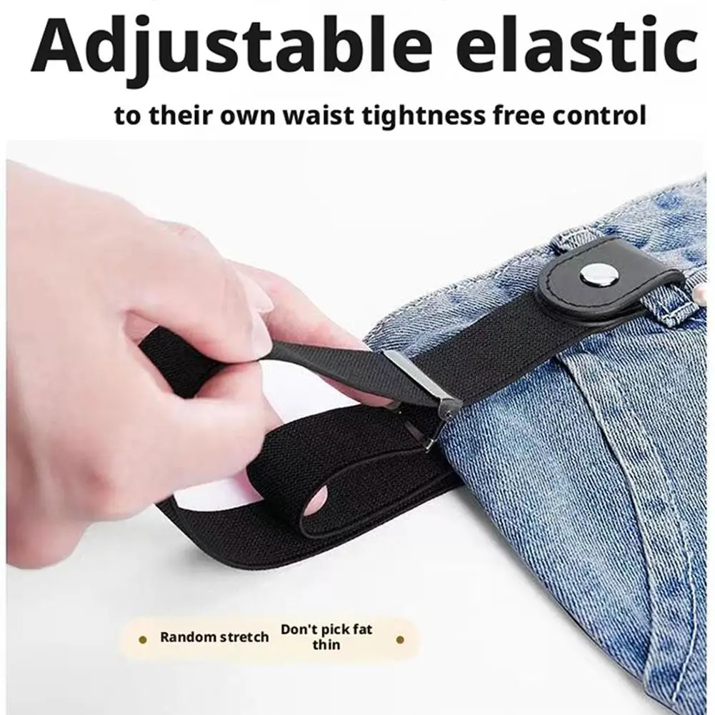 Invisible No Clip Belt, Elastic Self Grip Strap for Men and Women, Seamless Comfort Waistband for Pants and Jeans