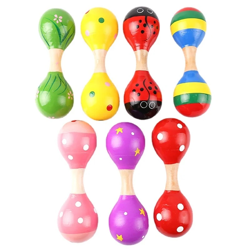 1 pçs colorido de madeira maraca chocalhos areia martelo criança instrumento musical chocalho shaker festa crianças shaker brinquedo presente aleatório