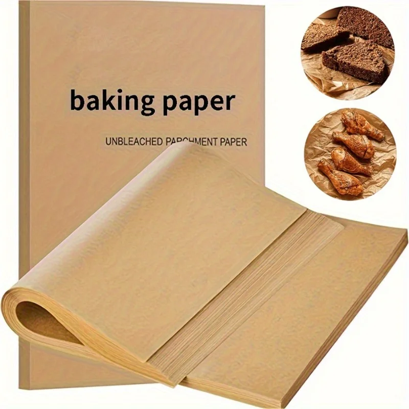 100 Stück Backpapier, Antihaft-Pergament-Backblech für Ofen, Luftfritteuse, Grillmatte, Papier, Lebensmittel, Geschenkpapier, Backwerkzeug