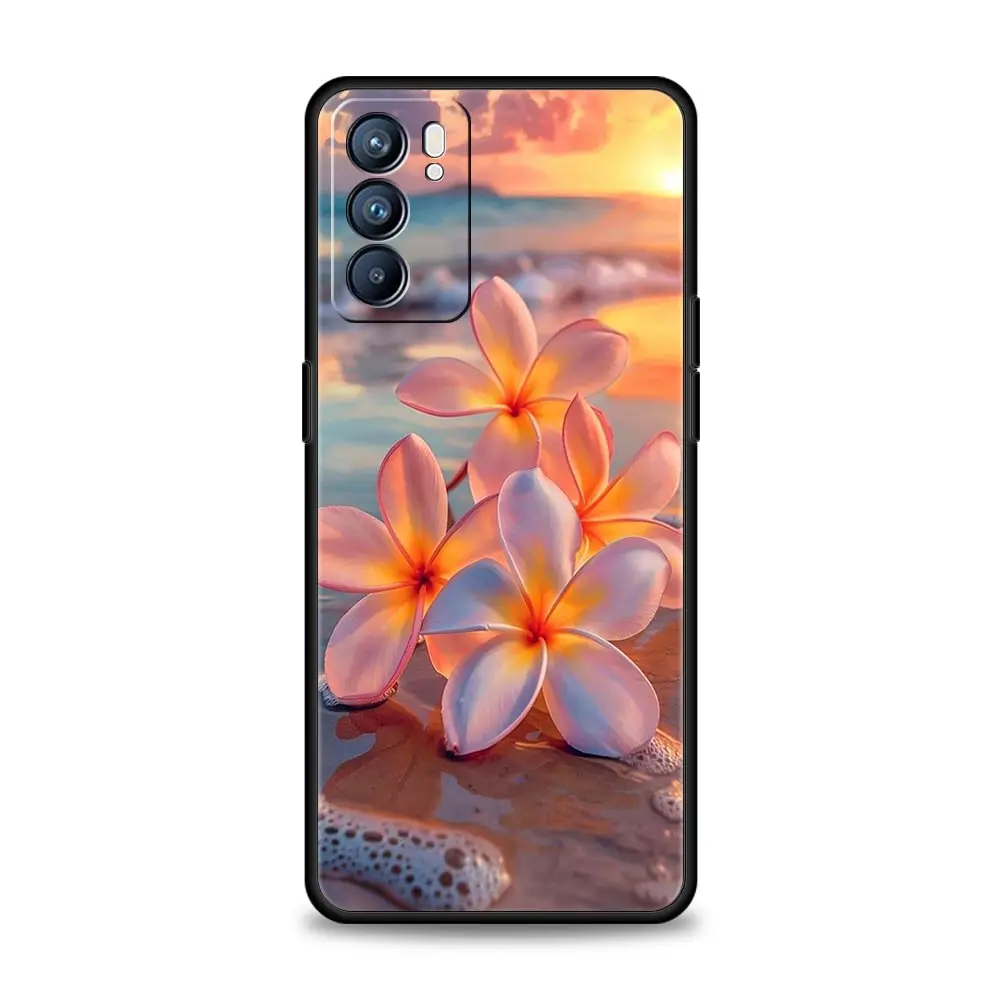 Beauty Flowers Leaves Phone Case For Oppo Reno8 Reno7 Reno6 Pro A54 5G Find X6 X5 A53 A52 A9 A15 A95 A17 A16 A57 A31 Cover