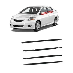 4 Pcs Sedan Saloon Windows Rubber Outside for Yaris Xp90 2007-2012 Glass Laminate Protector Weatherstrip for Vitz 68210-0D120