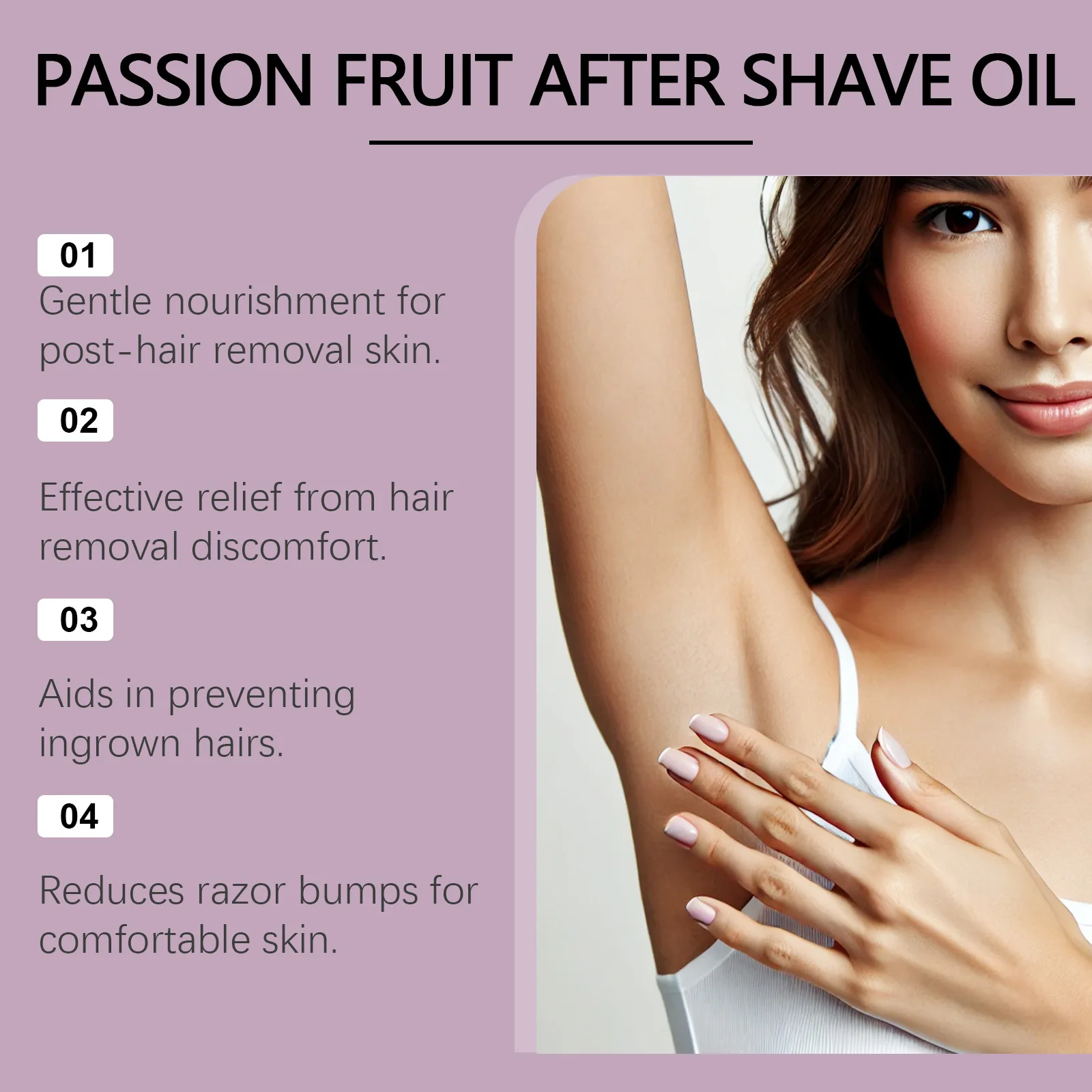 زيت ما بعد الحلاقة يمنع الشعر الغامض ويقلل نمو شعر الجسم ويرطب البشرة الناعمة بعد الحلاقة وعلاج إزالة الشعر