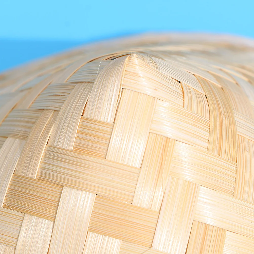 

2pcs Bamboo Kids Conical Sun Protection Outdoor Asian Rice Farmer Hat Wall Hanging Decor Chinese Straw Hat Art Supplies