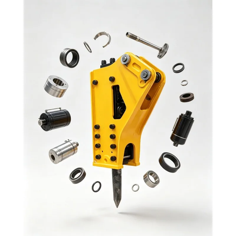 

Hydraulic Breaker Hammer 35 45 with Chisel and Connecting Rod for Excavator Attachment Heavy Duty Demolition Tool