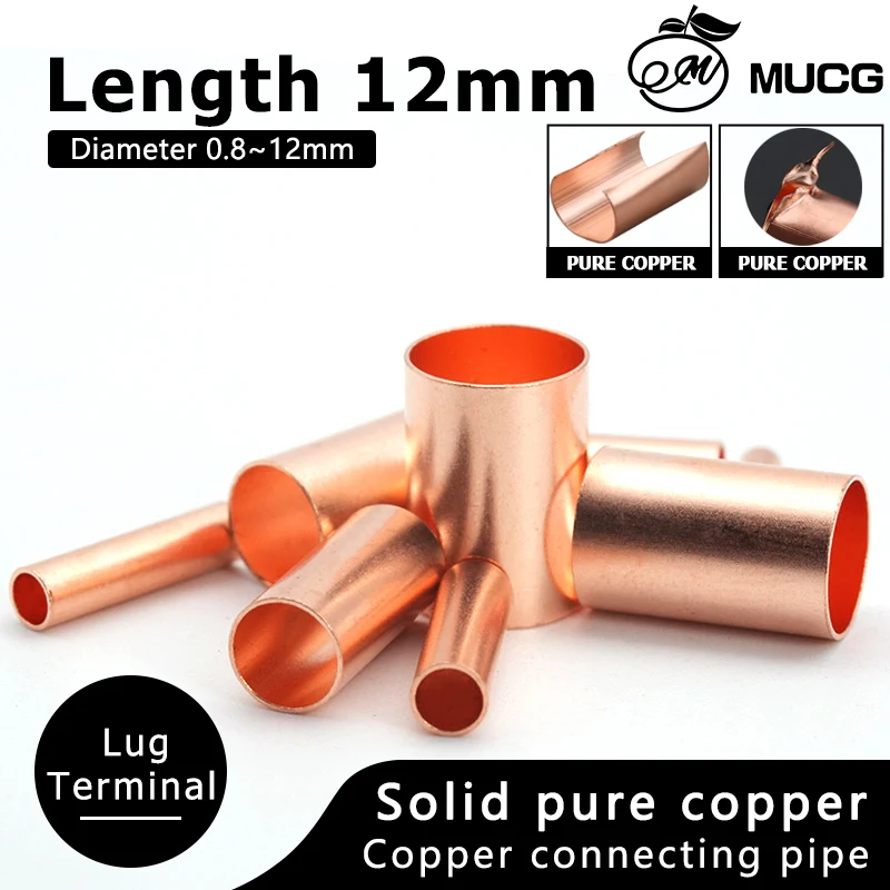 Pure Copper connect Pipe Quick Docking connector Thin copper tube intermediate joint Terminal lug Cold Pressed Terminal lug