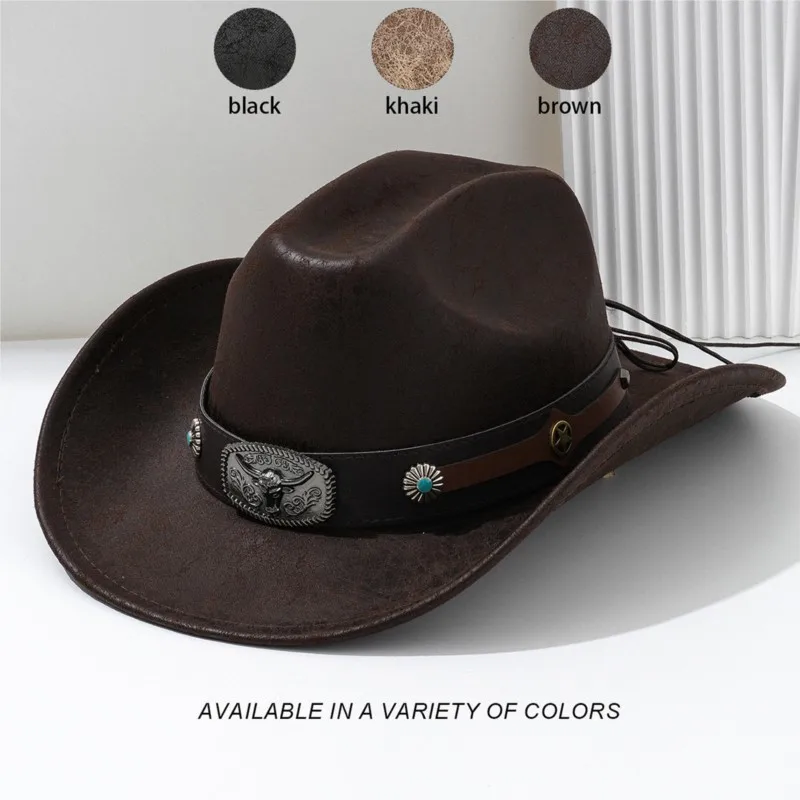 Men's and women's cracked hats bull water rivet decorated party carnival