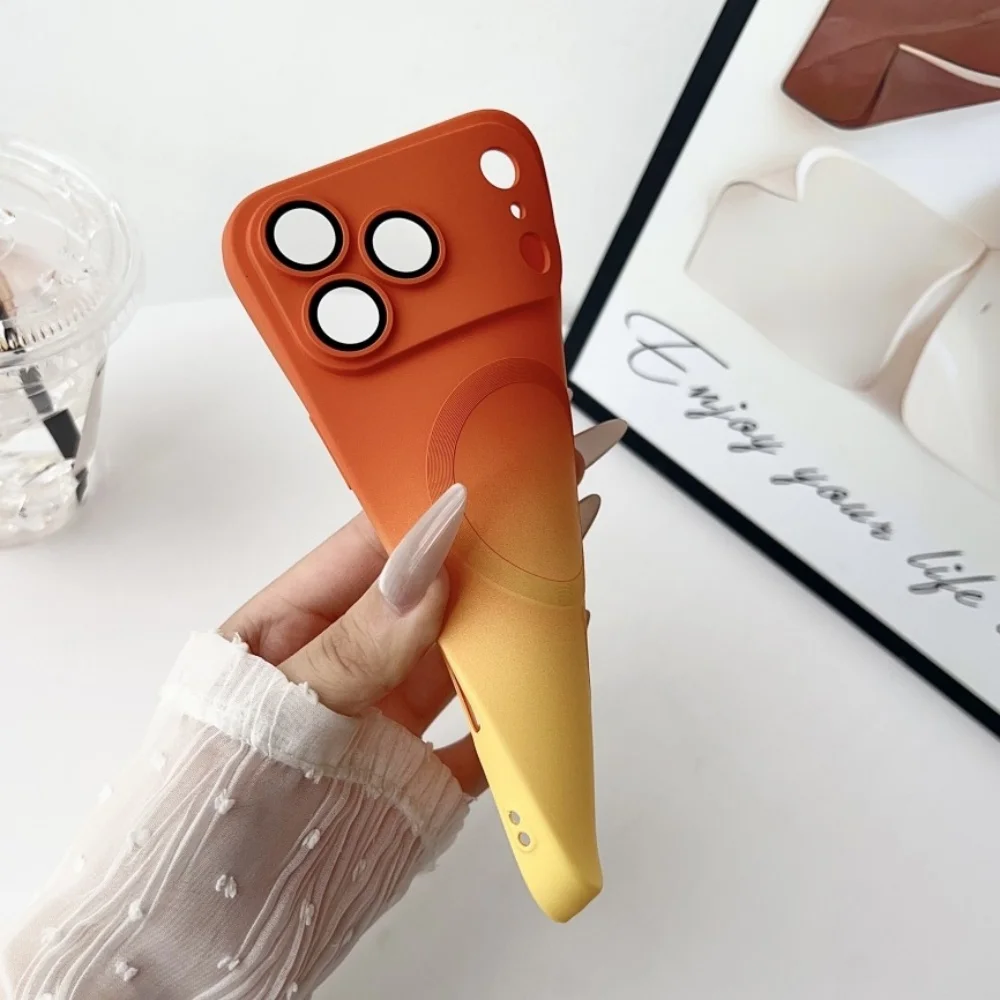 Double Color Gradient Magnetic Silicone Case for iPhone 17 Pro Max Air 16 17 Pro 15 14 Plus 13 12 11 Pro Max for Magsafe Cover